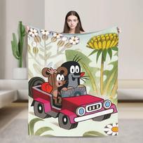 Czech Cartoon Krtek Mole Blanket Spring Cozy Throw Blanket For Boy Girl Chair Sofa Bed Flannel Bedspread Bed Cover Size: 75*100cm, Weight: 230 GSM