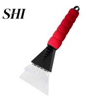 Shovel Winter Snow Non-scratching Smooth Edge Sponge Handle Labor-saving Ice Scraper Multifunction Defrosting Portable Frost Removal for Car raudona