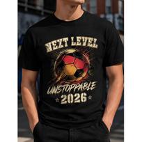 Men's Next Level Unstoppable 2026 Graphic T-Shirt Germany Flag Soccer Ball Crewneck Short Sleeve Cotton Tee For Sports Fans S juoda
