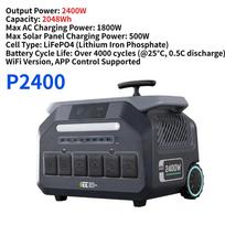 Portable IEE 2400W Portable Power Station 2048Wh LiFePO4 Solar Generator, 16 Ports APP Control For Camping Home Backup IEE-P2400-2048Wh