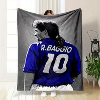 A Blue Sports Jersey with  R. BAGGIO  and Number 10 On the Back. for All Seasons Blanket Lunch Break Throw Gift 75X95CM