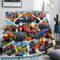 1Pc Blaze Monster Print Flannel Blanket, High Quality Comfortable for All Seasons, Home Decor, Warmth and Comfort, Perfect for Christmas Gifts 75X95CM gray