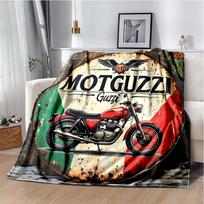 3D Retro Motociklas G-Guzzi Flanelės Spausdintas Antklodė Namų Sofos Lovo Šiltas Ypač Didelis Namų Patalynė Biuro Iškylos Dovana Minkštas Antklodė 75X95CM