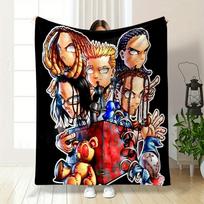 Cartoonish Characters with Varied Hairstyles, Toys, and Vibrant Designs. for All Seasons Blanket Lunch Break Throw Gift 75X95CM