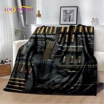 2025 Naujos Retro Ginklų Pistoletas Amunicija Kulka Kasetė AK M4 Minkšti Flaneliniai Antklodės, Mesti Antklodė Piknikui Lova Sofai Miegamajam 75X95CM