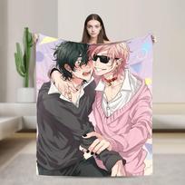 Yarichin B Club Yuri Antklodė Šilta Spausdinta Pliušinė Mesti Antklodė Sofai Kėdei Iškylai Flanelinė Lovatiesė Lovos Užvalkalas 75X95CM