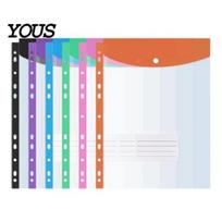 Binder Insert Pockets with Flap Document Bag, 11-Hole Loose-leaf Design, Highly Transparent Sheet Protectors, Tear Resistant Holders Snap-on Flip-top A