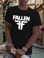FALLEN Graphic Print Summer T-shirt - Regular Fit Casual Short Sleeve Round Neck Tee S įvairiaspalvis
