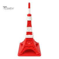 PLA Plastic Collectibles 3D Printed Tokyo Skytree Figurine, Mini Landmark Building Desk Travel Keepsake Gifts Decor, Creative Architectural raudona