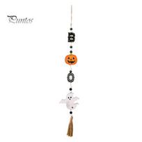 Decorative Tandem Sign for Home Halloween Beaded Hanging Sign, Witch Pumpkin Bat Pendant Garland Resin Witches Pumpkins Bats Decor Door, Spooky A