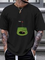 1pc Golf Putting Green Graphic T-shirt S įvairiaspalvis