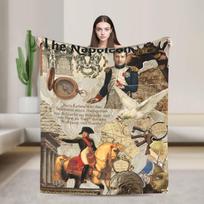 Napoleon the Great Portrait Art Blanket Emperor Painting Flannel Funny Warm Throw Blanket for Coverlet All Season Travel Size: 75*100cm, Weight: 230 GSM