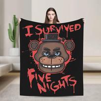 FNAF At Freddys Flannel Blanket Winter Warm Soft Bedding Throws for Kids Adult Couch Chair Print Bedspread Sofa Bed Cover Size: 75*100cm, Weight: 230 GSM
