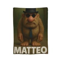 Matteo Brainrot Mateo Italian Brainrot Meme Mateooo Matteooo Blanket Flannel Winter Throw Blankets for Bedding Office Bedspread Size: 75*100cm, Weight: 230 GSM