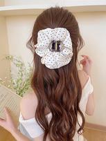 1Pcs Korean Dot Print Bow Hair Grab Clip Simple Retro Hair Claws for Women Harajuku Versatile Hair Accessories Girl