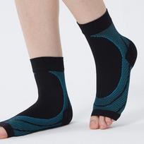 Ankle Support and Compression Socks for Heel Spurs and Arch Fascia Black + Gray M