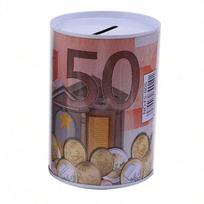 Euro Dolerio Apvalus Taupyklė Metalo Cilindras Pinigų Dėžutė Vaikų Rankdarbiai Smulkių Pinigų Dėžutė Moderni Paprasta Skardinė Taupyklė rožinė