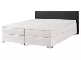 Kontinentinė lova iš dirbtinės odos PRESIDENT 160 x 200 cm juoda/balta