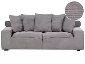 Trivietė sofa VISKAN, velvetinis audinys, tamsiai pilka