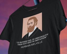 Herman Melville T shirt, Author Moby Dick shirt, Herman Melville American Writer Quote, Book Lover Tee, Reader T shirt, Classic Literarture 4XL