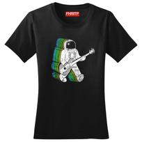 Ladies Rockalicious Bassist Funkalicious BASS Guitar Astronaut Funny T-Shirt Tee Top T-Shirt S