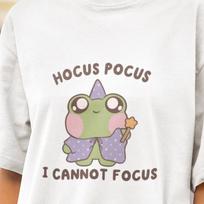 Wizard Frog Shirt, Hocus Pocus I Cannot Focus Tee, Funny ADHD Shirt, Cute Kawaii Frog T-Shirt, Funny Frog Gift for Women Men 3XL