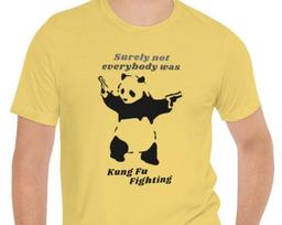 Funny Panda Graphic T-Shirt: Kung Fu Fighting Tee L