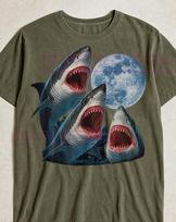 Salty Sea Rascals T-Shirt, Funny Shark Graphic Tee, Ocean Moon Meme Shirt, Humorous Quote Tee, Quirky Gift Idea M
