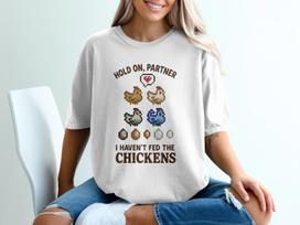 Stardew Valley Shirt Funny Chicken Tee, Pixel Art Cozy Gaming T-Shirt, Stardew Merch Gamer Gift, Indie Game Video Game Shirt Pelican Town 2XL