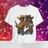 Melanin Rodeo Shirt - Black Western Cowgirl Tee, Afro Wild West Apparel, Country Fashion, XS-5XL Soft Oversized Graphic Tee. S