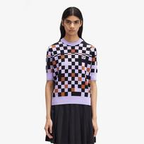 Fred Perry [Amy Winehouse] Jacquard Knit Top - Violet Afpf2438109-X19 Ultra Violet/S