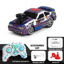 1/64 4WD RC Car Alloy Mini Racing Simulation Vehicle Toy Speed Alloy 2.4G Remote Control Car Toys for Boys Kids Christmas Gifts violetinė