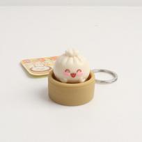 Sensory Steamed Bun Keychain Cartoon Keyboard Fidget Toy Simulation Clicker Keychain  Boys Girls random 1piece