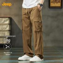 JEEP Men's Summer Pleated Cargo Pants L kava