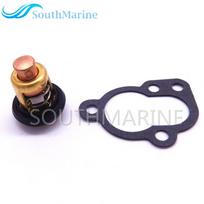 Boat 6E5-12411-00 6E5-12411-01 18-3623 Thermostat and 655-12414-A1 Gasket for Yamaha E25 25B E30H 30G 30H 25hp 30hp 2-Stroke