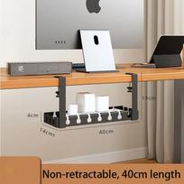 Under Desk Cable Management Tray,Extendable Sturdy Steel Under Desk Cord Hider Raceway,Power Strip Cord Holder Wire Management D