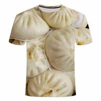 Summer delicious meat stuffed buns T-shirts sell buns personalized work clothes food pattern T-shirts funny quick-drying tops s (80-90) catties