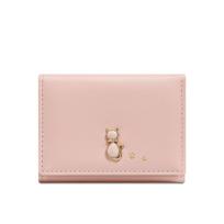 Multiple Card Slot Cute Tri-Fold Purses Portable Folding Coin Purse Lovely Card Holder  Daily rožinė