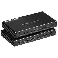 4K 120Hz HDMI 2.1 Switch 4x1 Audio Extractor VRR ALLM HDCP2.3 ARC HDR10 CEC Optical SPDIF and 3.5mm AUX Audio Out SW41HA21