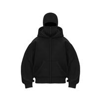 Cross-border foreign trade double-hat mask design hooded sweater autumn and winter new men's and women's same loose Y2K zipper sweater S juoda
