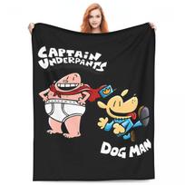 Dog Man Dogman And Friend Micro Blankets Picnic Flannel Bedding Throws For Couch Bed Warm Quality Bedspread Size: 75*100cm, Weight: 230 GSM