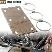1set Auto Exhaust Pipe Sleeve Exhaust Heat Shield Titanium Color Basalt Fiber Pipe Shield Design Spark Plug Protective Sleeve 1set