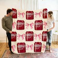 Unique Dr. Pepper Print Flannel blanket,Ultra-soft,Perfect for Sofa,Bed, Office,Travel, Picnic, Ideal Gift for Men and Women Size: 75*100cm, Weight: 230 GSM