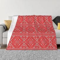 Ukrainian Embroidery Vyshyvanka Throw Blanket Decorative Bed Blankets Loose Blanket Size: 75*100cm, Weight: 230 GSM