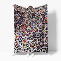 Irregular Mosaic Pattern Geometric Decorative Sofa Bed Throw Blanket Colorful Modern Design Home Textile Size: 75*100cm, Weight: 230 GSM