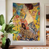 Gustav Klimt Art Painting Hanging Bohemian Tapestry for Living Room Home Dorm Decor Japanese Tapestry 100X70CM