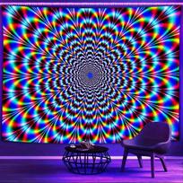 Cyber Psychedelic Vortex Tapestry Wall-Hanging Decorative Tapestry Suitable for Living Rooms, Bedrooms, and Gaming Rooms 100X70CM