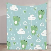 Cheerful Shiba Inu Throw Blanket - Watercolor Pet Pattern Soft Blanket for Sofa Bed Size: 75*100cm, Weight: 230 GSM