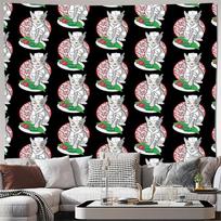 Japanese Geisha Wall Tapestry Vintage Kimono Art Home Decor Anime Tapestry Aesthetic Room Decor Japanese Style Wall Hanging 100X70CM