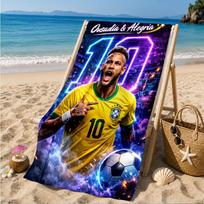 Neymar Celebration Beach Towel, Quick-drying, Easy to Care for, Suitable for Both Fitness and Beach Vacations,Sports Essential 70cmx140cm(27x55inch)